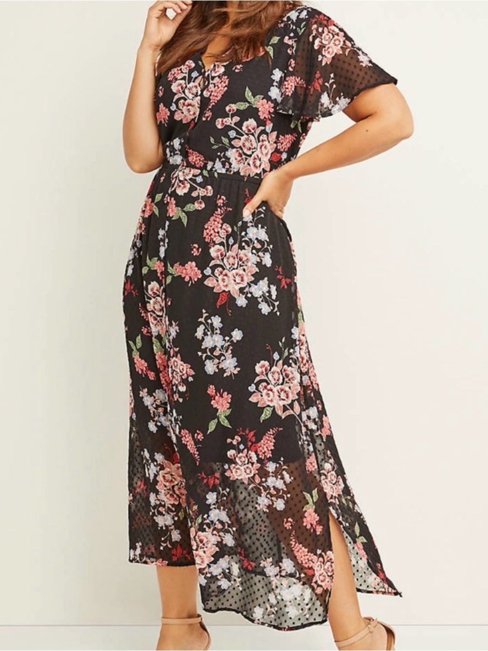 Lane Bryant Floral Maxi Dress size 24